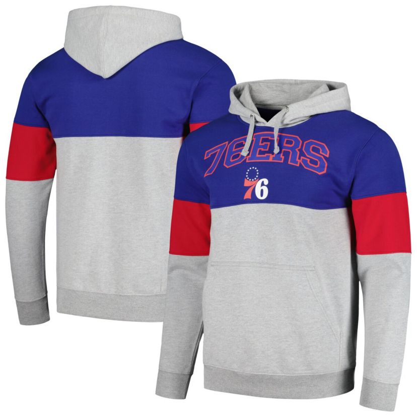 NBA Fanatics Philadelphia 76ers Contrast Pieced Pullover Hoodie