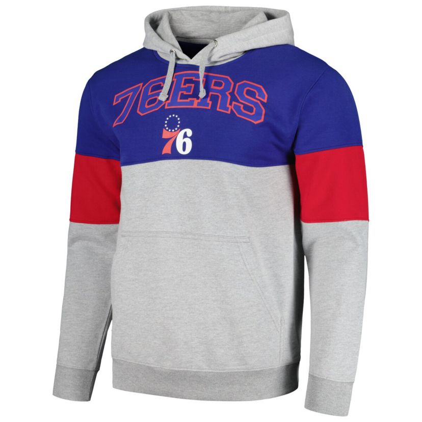 NBA Fanatics Philadelphia 76ers Contrast Pieced Pullover Hoodie