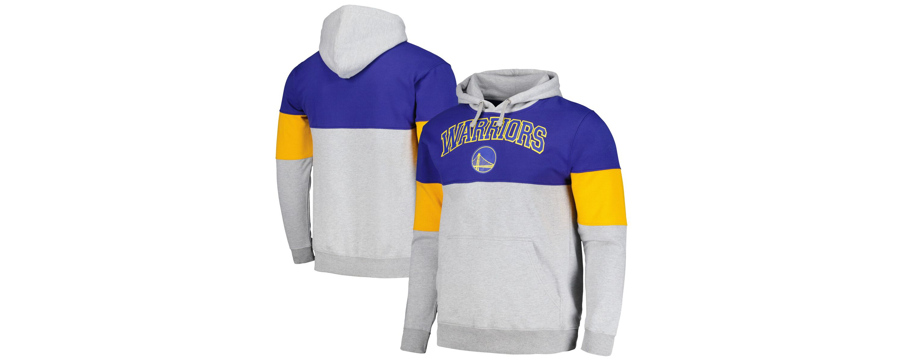 NBA Fanatics Golden State Warriors Contrast Pieced Pullover Hoodie