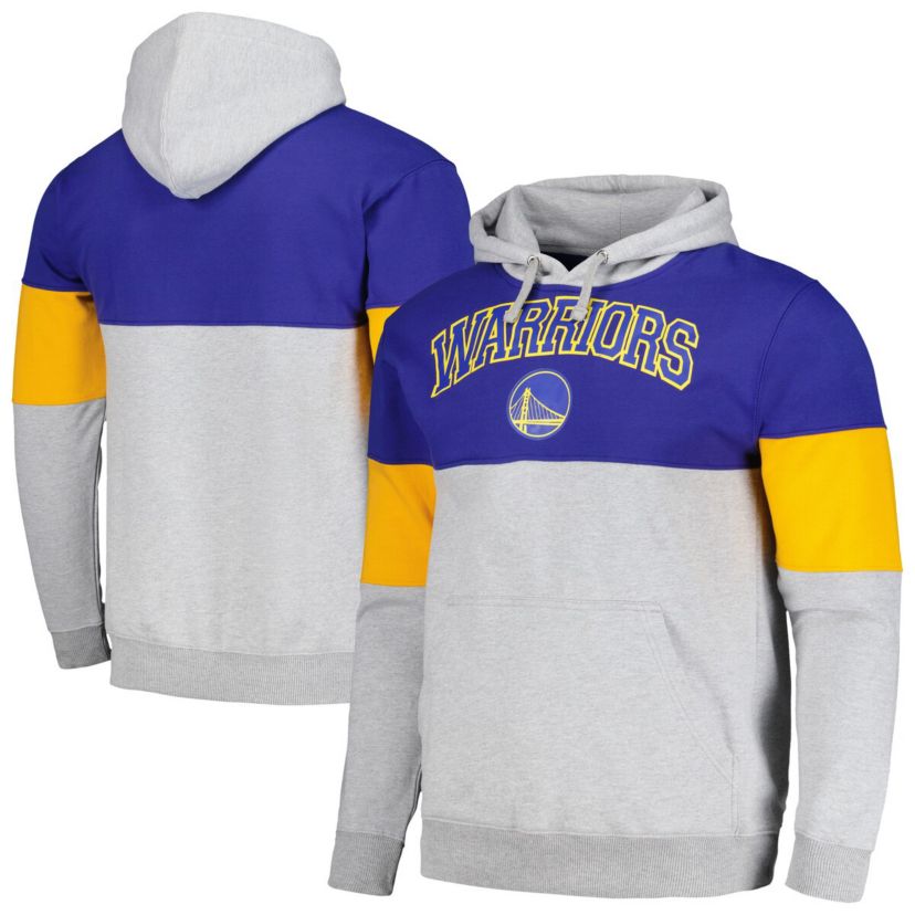 NBA Fanatics Golden State Warriors Contrast Pieced Pullover Hoodie
