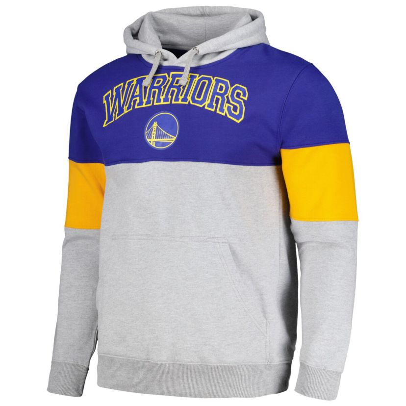 NBA Fanatics Golden State Warriors Contrast Pieced Pullover Hoodie