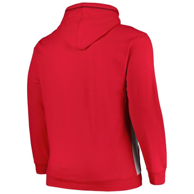 NBA Fanatics Chicago Bulls Big & Tall Contrast Pieced Stitched Full-Zip Hoodie