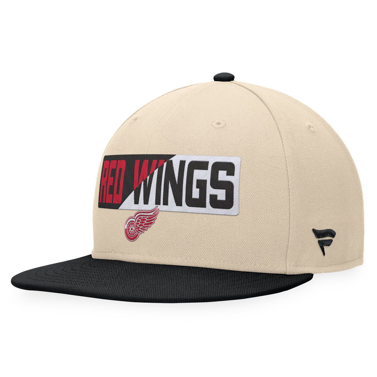 NHL Fanatics Cream/Black Detroit Wings Goalaso Snapback Hat
