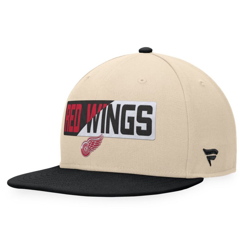 NHL Fanatics Cream/Black Detroit Wings Goalaso Snapback Hat