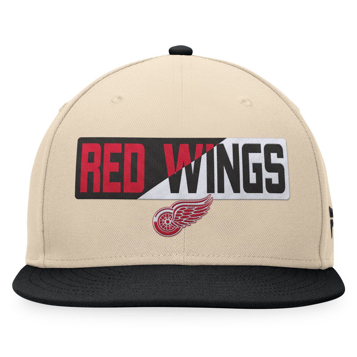 NHL Fanatics Cream/Black Detroit Wings Goalaso Snapback Hat