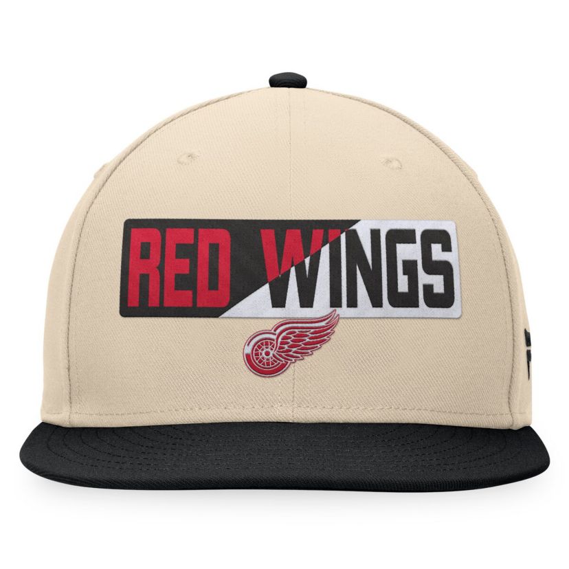 NHL Fanatics Cream/Black Detroit Wings Goalaso Snapback Hat