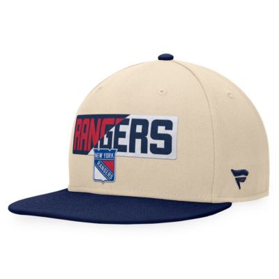 Men's NHL Fanatics Cream/Navy New York Rangers Goalaso Snapback Hat