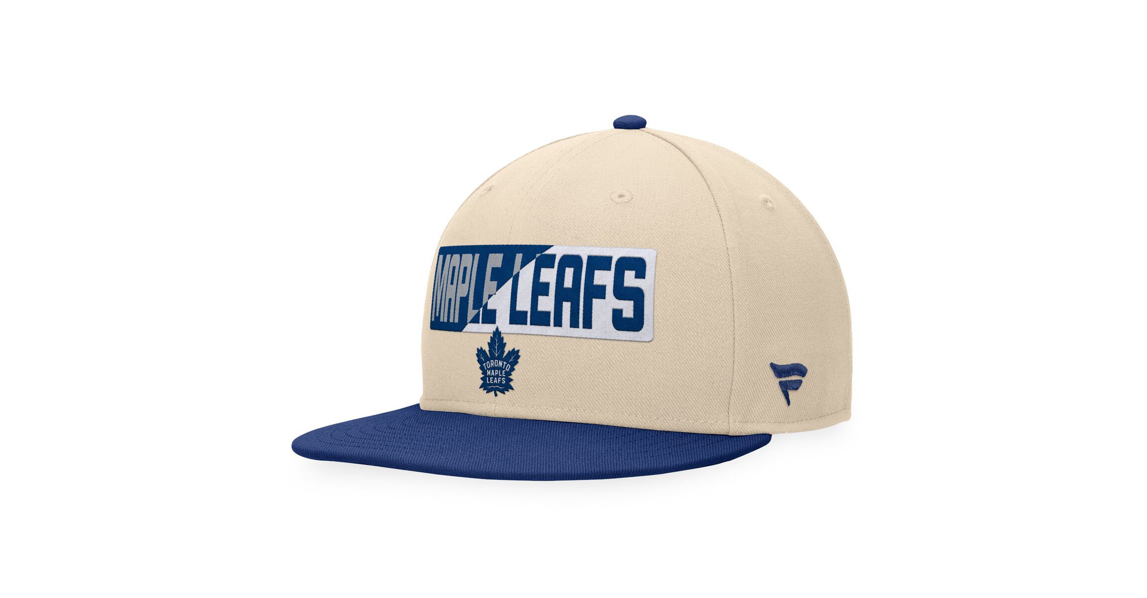 NHL Fanatics Cream/Blue Toronto Maple Leafs Goalaso Snapback Hat
