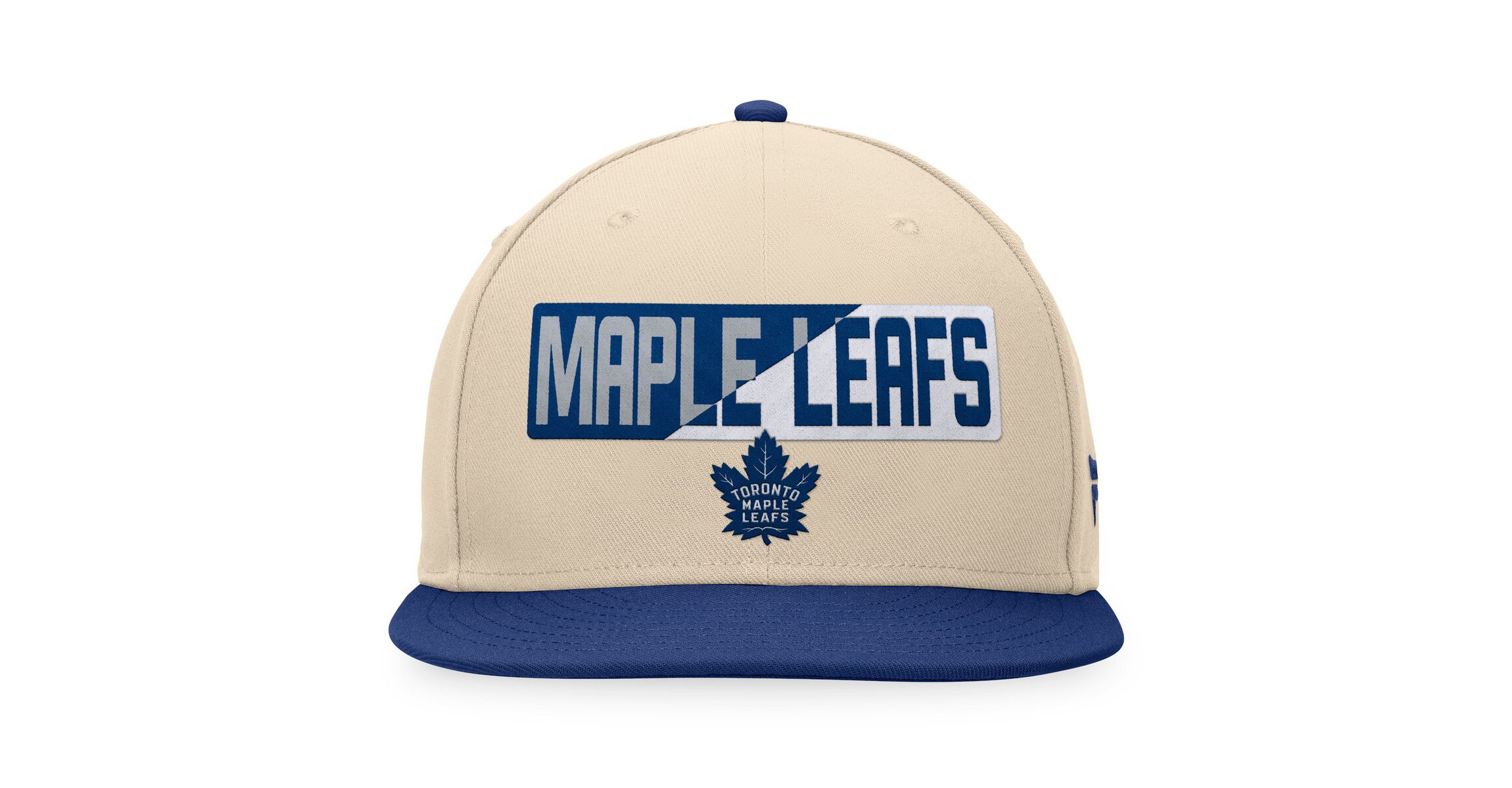 NHL Fanatics Cream/Blue Toronto Maple Leafs Goalaso Snapback Hat