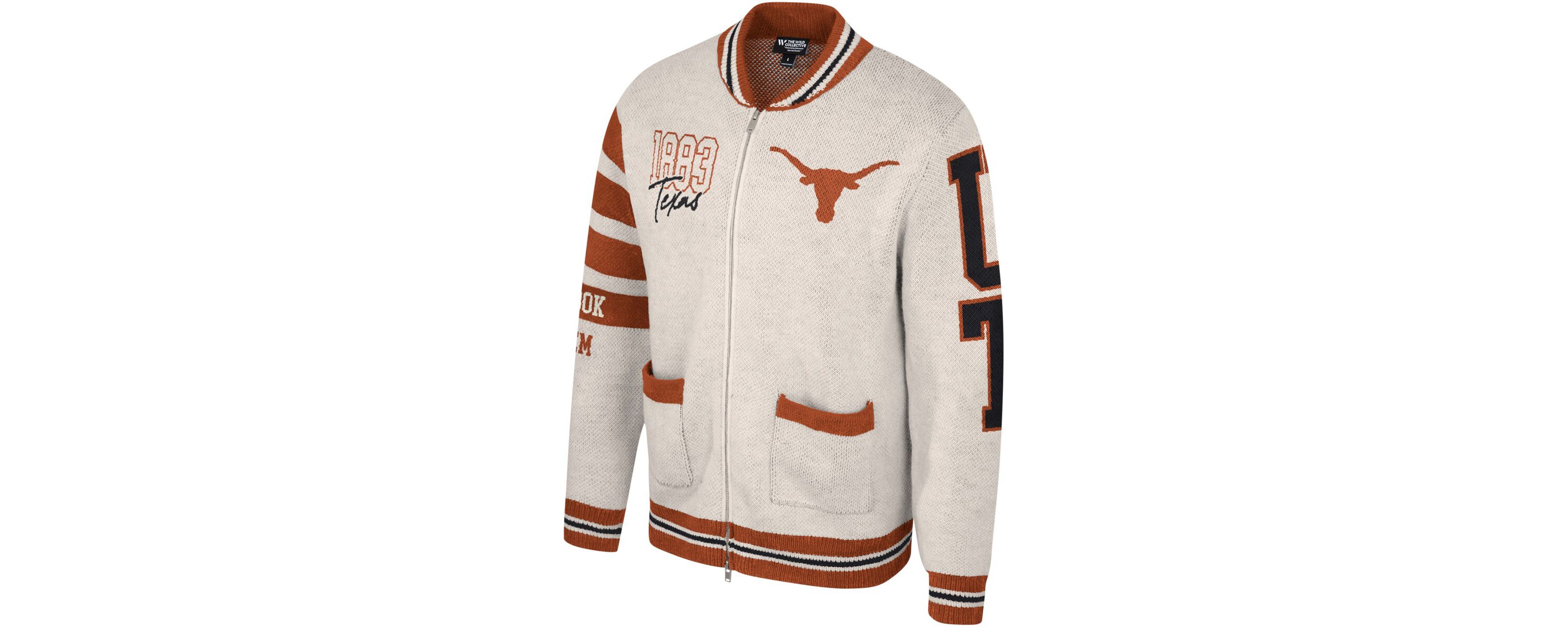NCAA Unisex Texas Longhorns Wild Collective Full-Zip Jacquard Sweater