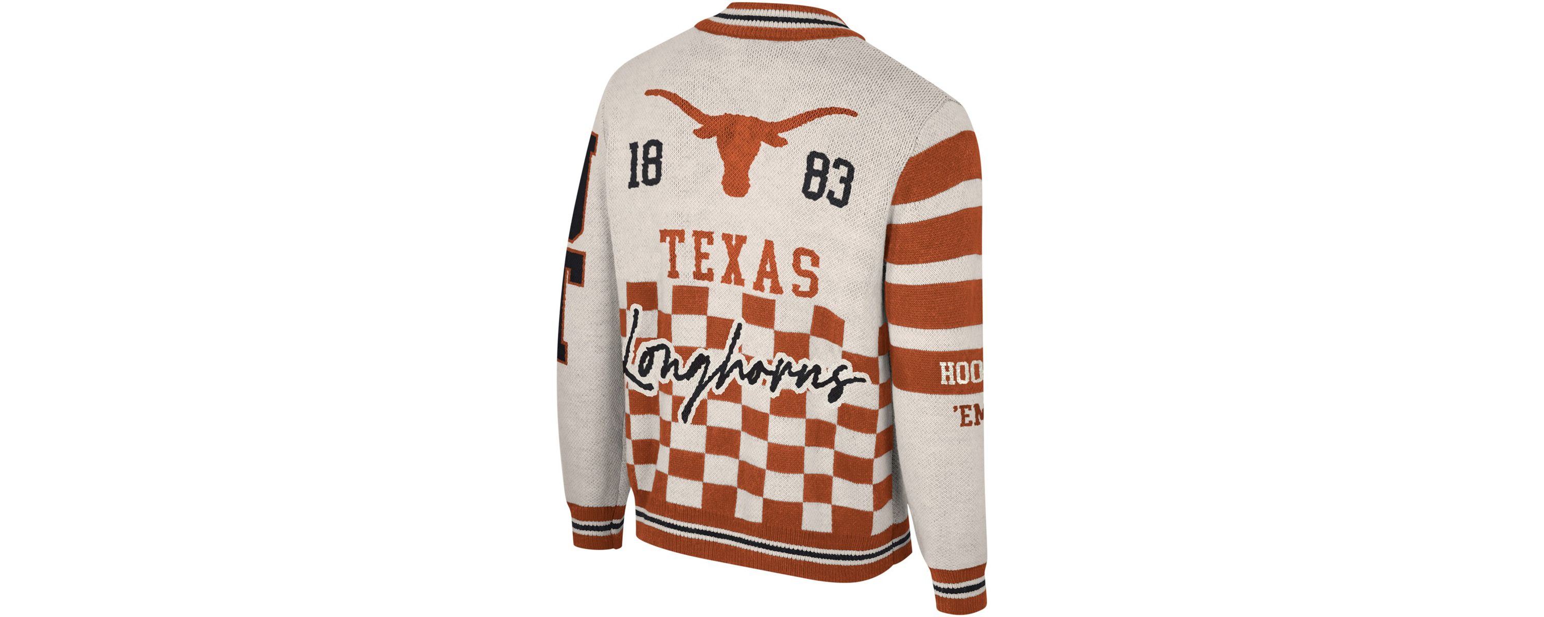 NCAA Unisex Texas Longhorns Wild Collective Full-Zip Jacquard Sweater