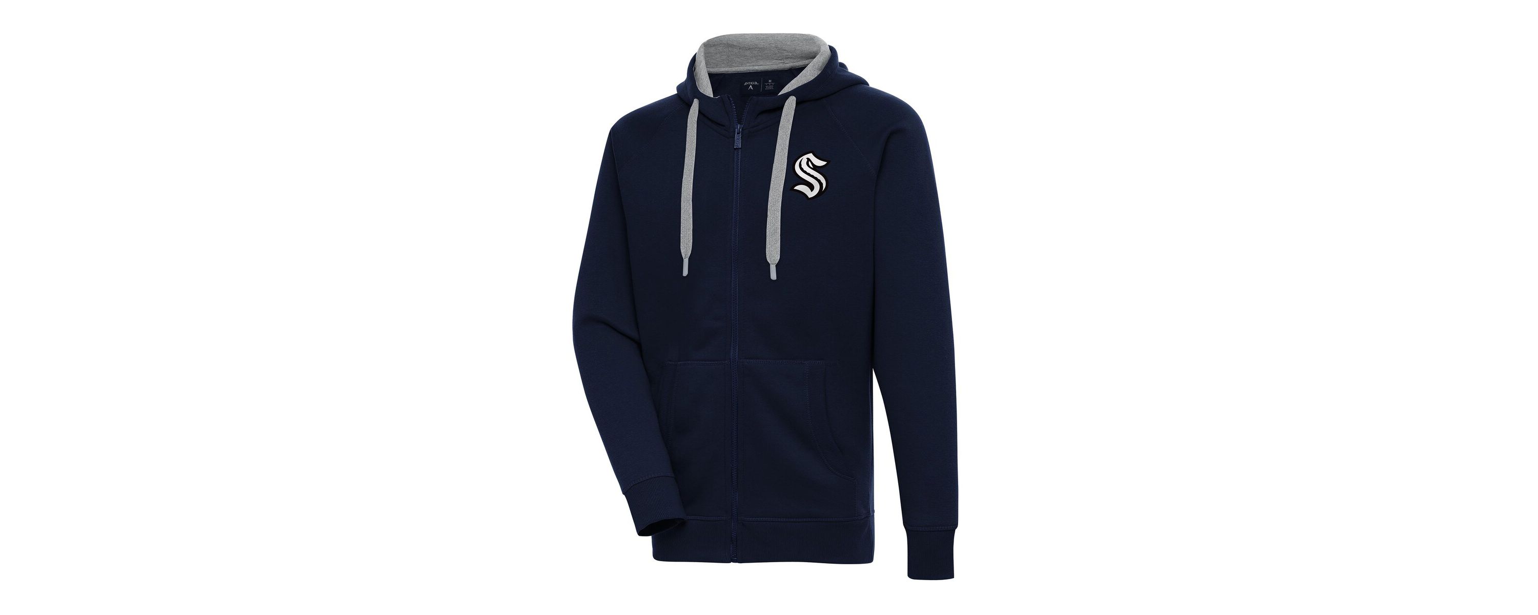 NHL Deep Sea Seattle Kraken Metallic Logo Victory Full-Zip Hoodie