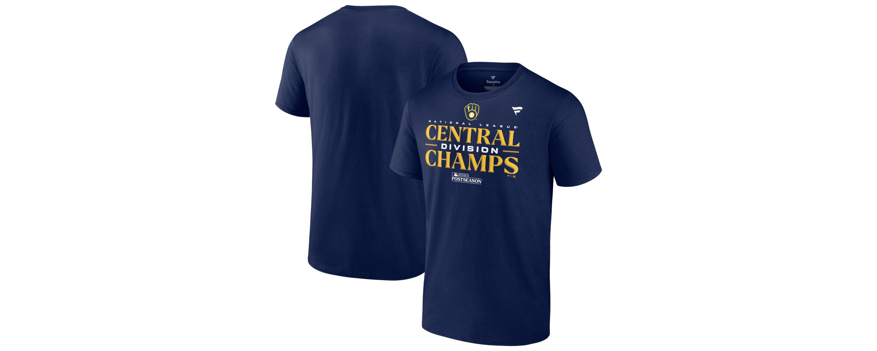 MLB Fanatics Milwaukee Brewers 2023 NL Central Division s Locker Room T-Shirt