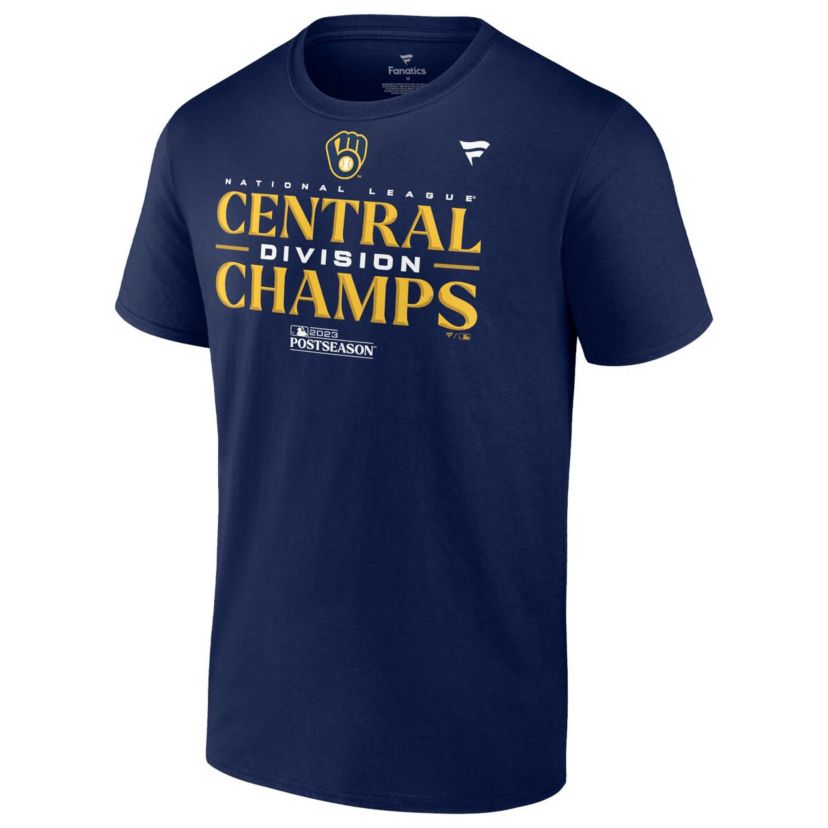 MLB Fanatics Milwaukee Brewers 2023 NL Central Division s Locker Room T-Shirt