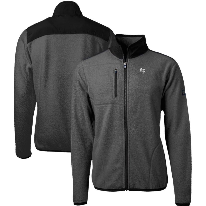 NCAA Gray/Black Air Force Falcons Cascade Eco Sherpa Fleece Full-Zip Jacket
