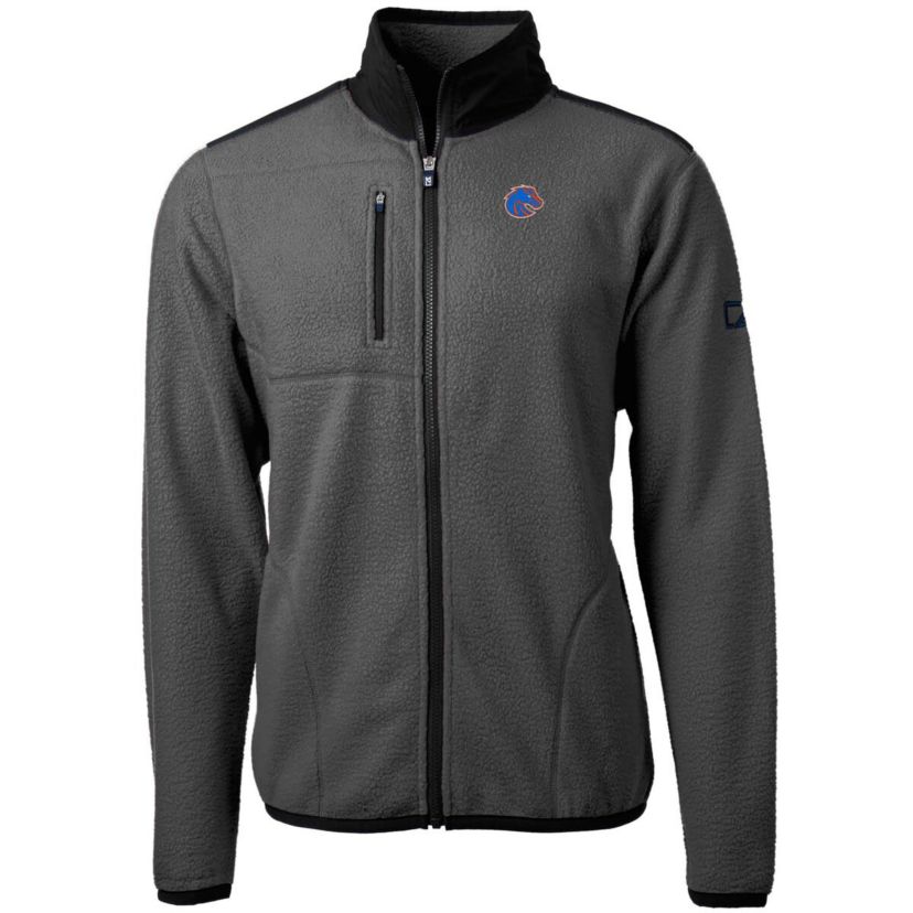 NCAA Gray/Black Boise State Broncos Cascade Eco Sherpa Fleece Full-Zip Jacket