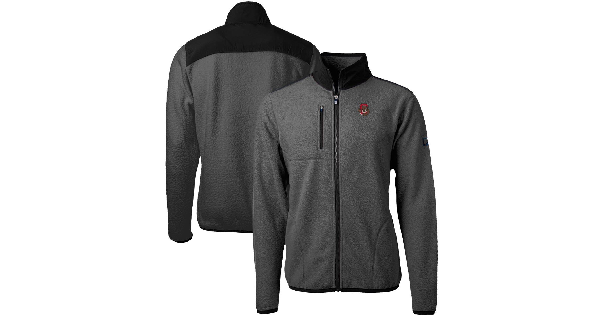Cornell Big Red NCAA Gray/Black Cornell Big Cascade Eco Sherpa Fleece Full-Zip Jacket