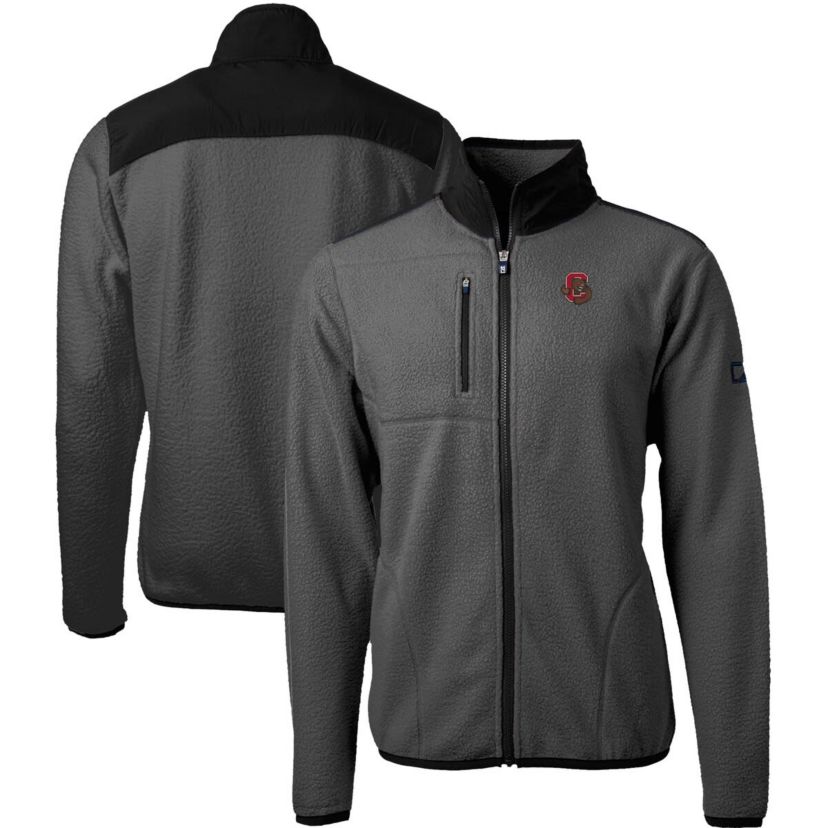 Cornell Big Red NCAA Gray/Black Cornell Big Cascade Eco Sherpa Fleece Full-Zip Jacket