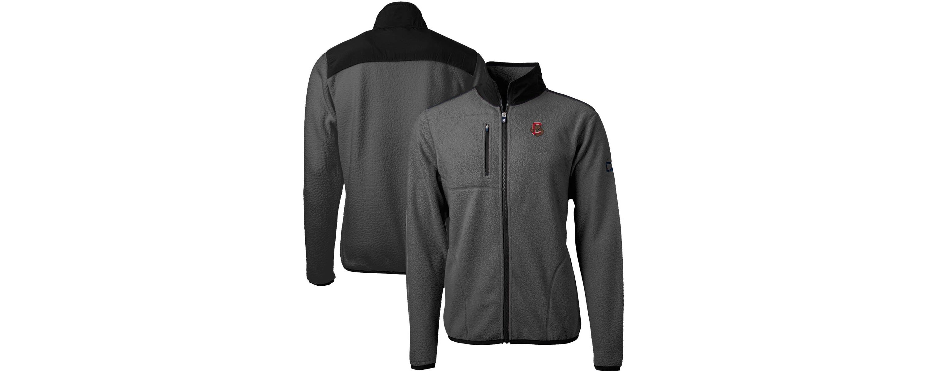 Cornell Big Red NCAA Gray/Black Cornell Big Cascade Eco Sherpa Fleece Full-Zip Jacket