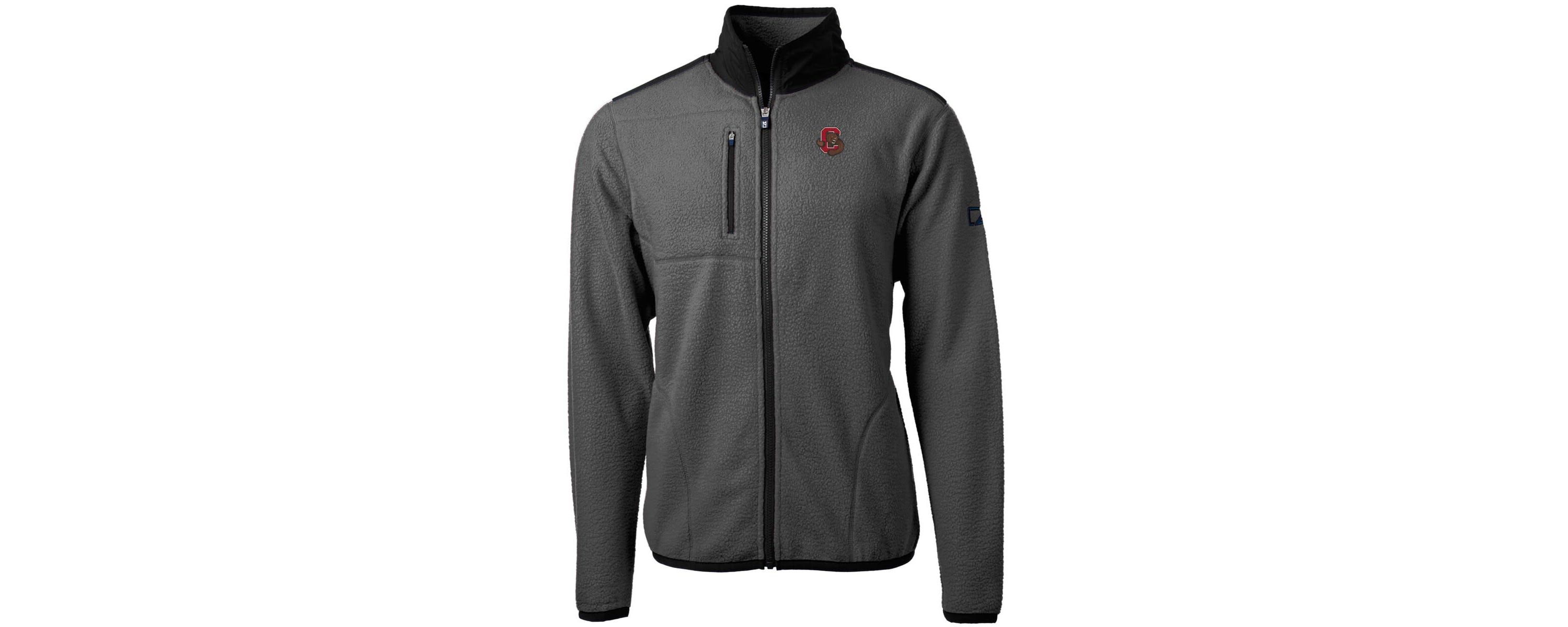 Cornell Big Red NCAA Gray/Black Cornell Big Cascade Eco Sherpa Fleece Full-Zip Jacket