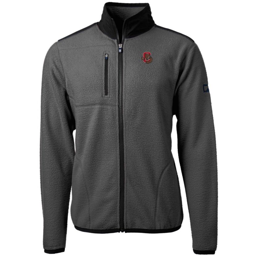 Cornell Big Red NCAA Gray/Black Cornell Big Cascade Eco Sherpa Fleece Full-Zip Jacket