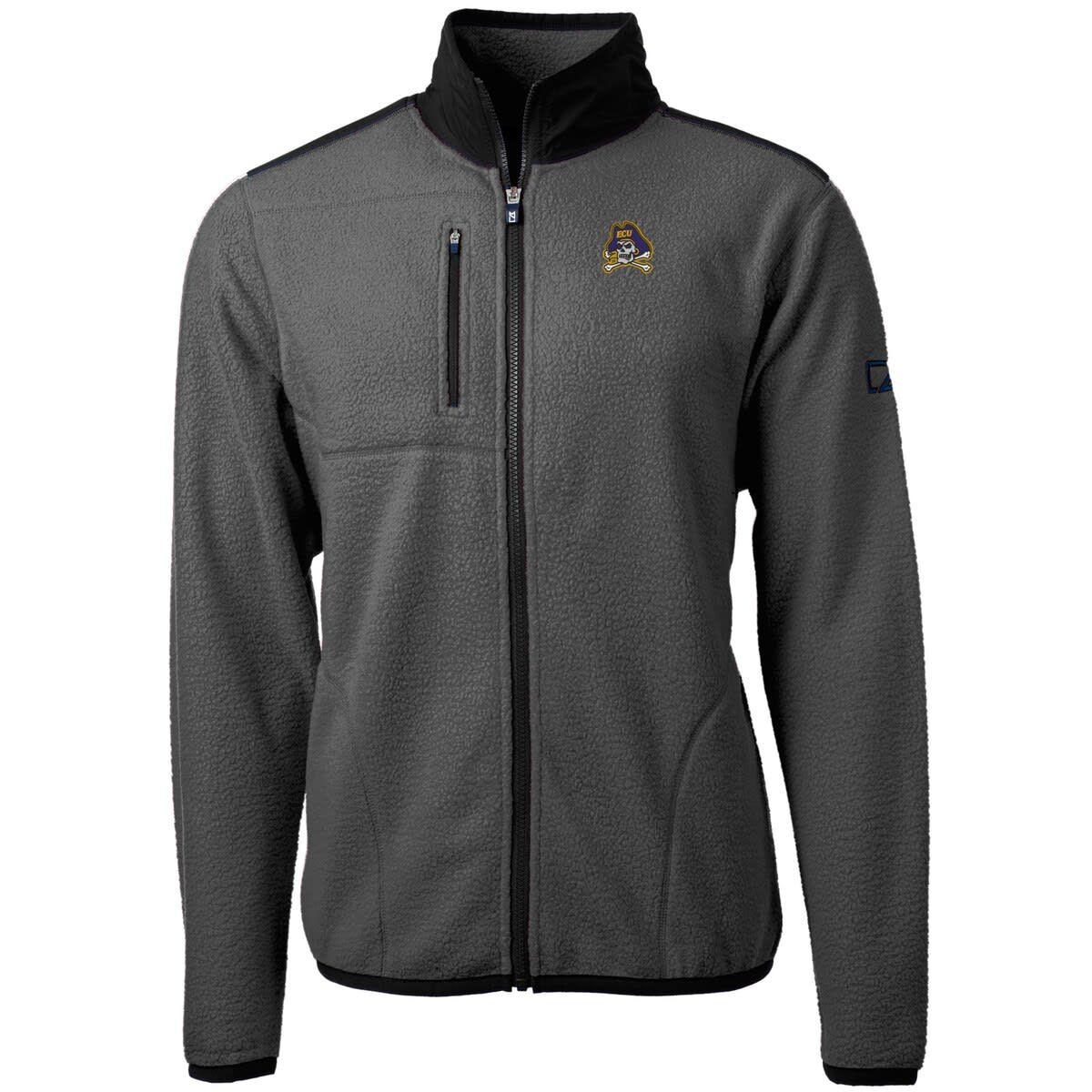 East Carolina Pirates NCAA Gray/Black ECU Pirates Cascade Eco Sherpa Fleece Full-Zip Jacket