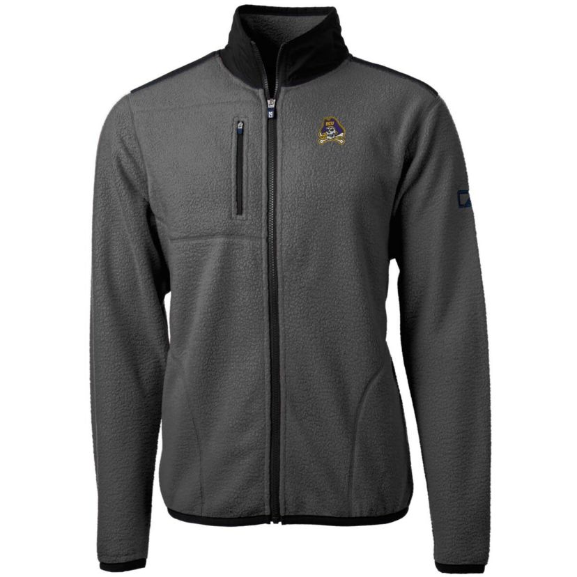 East Carolina Pirates NCAA Gray/Black ECU Pirates Cascade Eco Sherpa Fleece Full-Zip Jacket