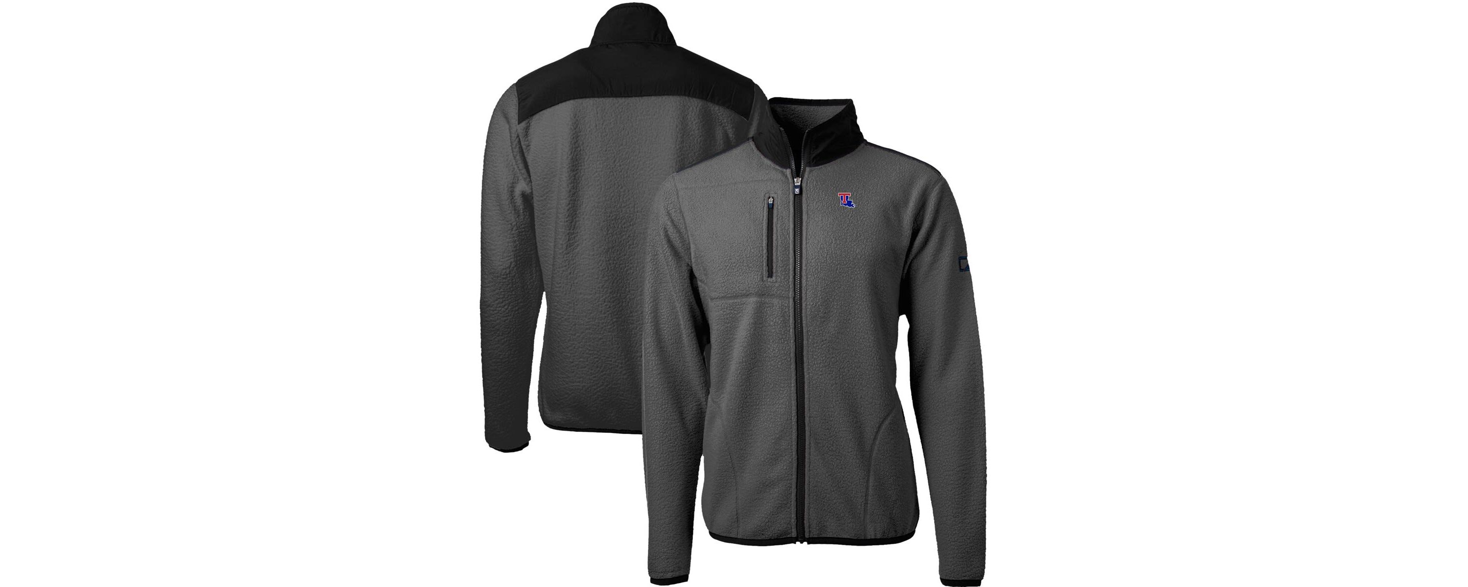 NCAA Gray/Black Louisiana Tech Bulldogs Cascade Eco Sherpa Fleece Full-Zip Jacket
