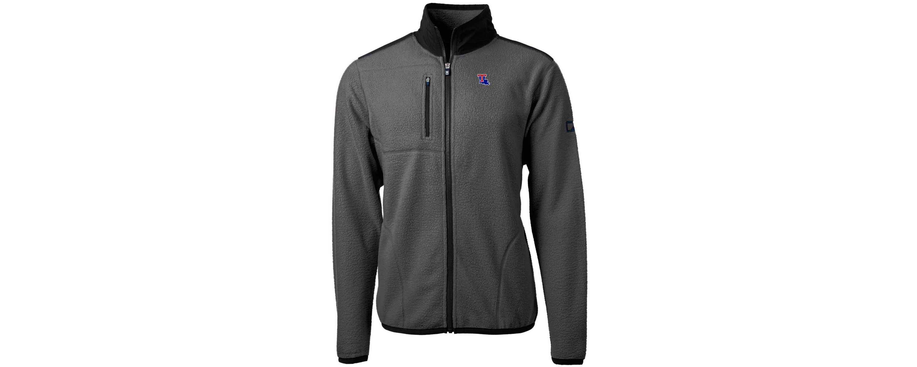 NCAA Gray/Black Louisiana Tech Bulldogs Cascade Eco Sherpa Fleece Full-Zip Jacket