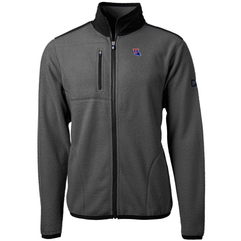 NCAA Gray/Black Louisiana Tech Bulldogs Cascade Eco Sherpa Fleece Full-Zip Jacket