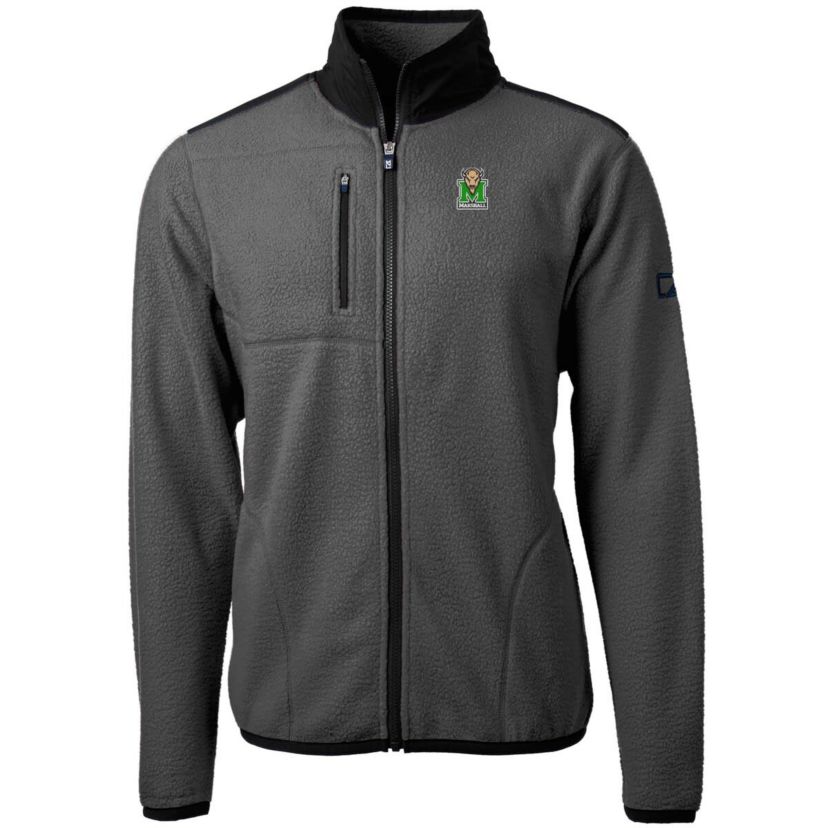 NCAA Gray/Black Marshall Thundering Herd Cascade Eco Sherpa Fleece Full-Zip Jacket