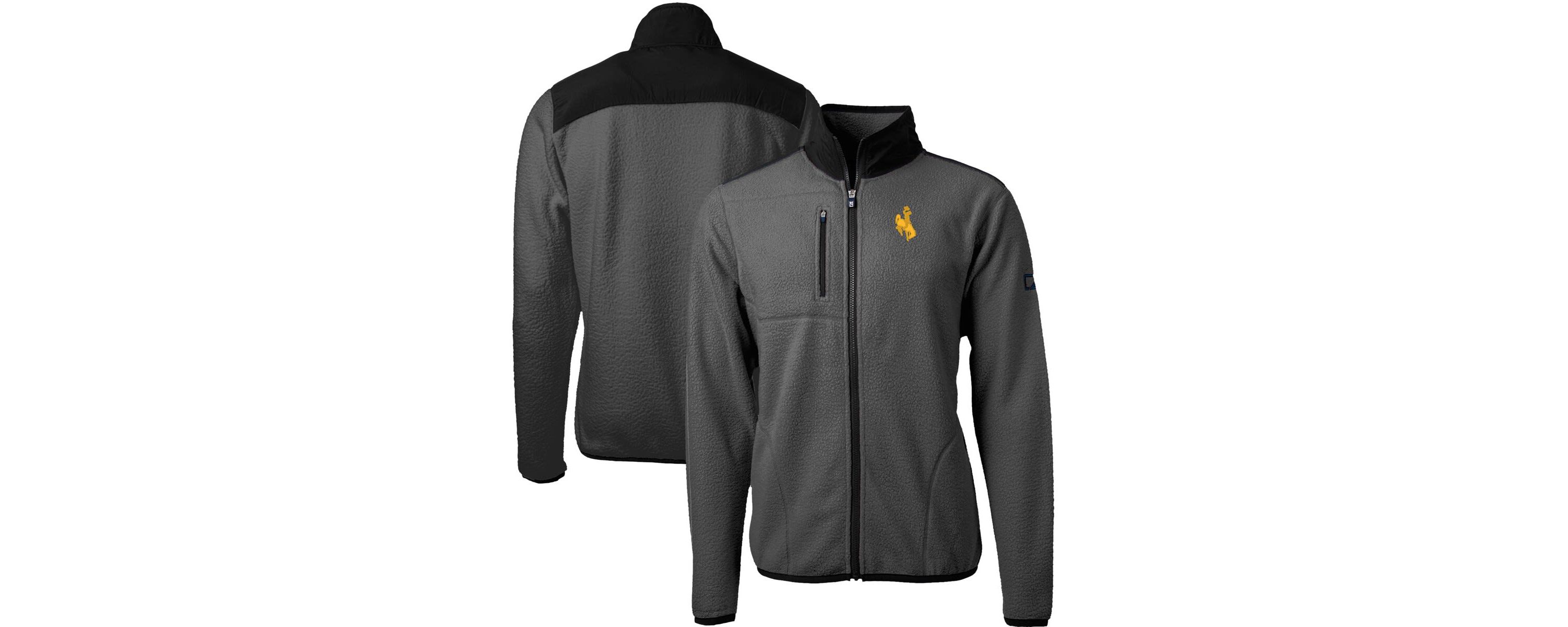 NCAA Gray/Black Wyoming Cowboys Cascade Eco Sherpa Fleece Full-Zip Jacket