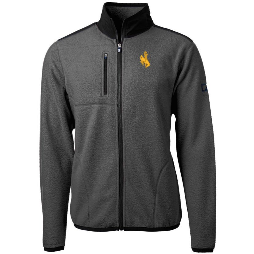 NCAA Gray/Black Wyoming Cowboys Cascade Eco Sherpa Fleece Full-Zip Jacket