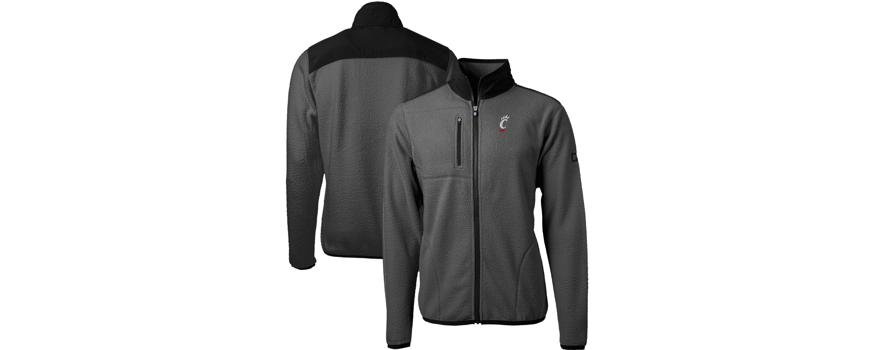 NCAA Gray/Black Cincinnati Bearcats Cascade Eco Sherpa Fleece Full-Zip Jacket
