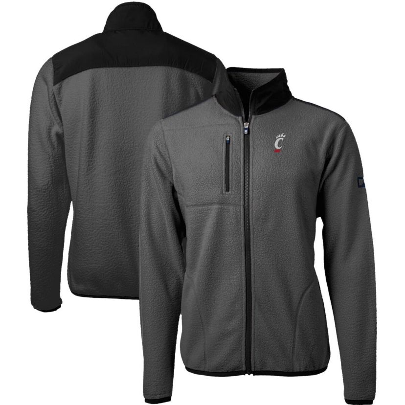 NCAA Gray/Black Cincinnati Bearcats Cascade Eco Sherpa Fleece Full-Zip Jacket