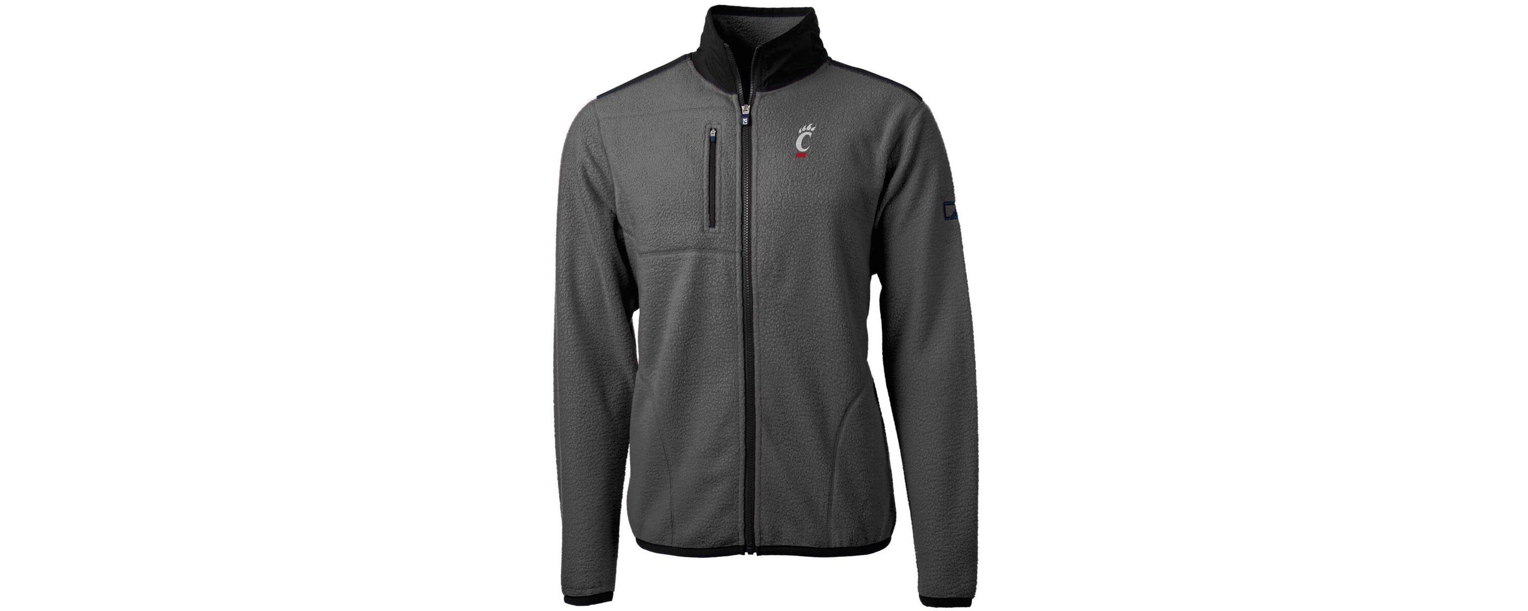 NCAA Gray/Black Cincinnati Bearcats Cascade Eco Sherpa Fleece Full-Zip Jacket