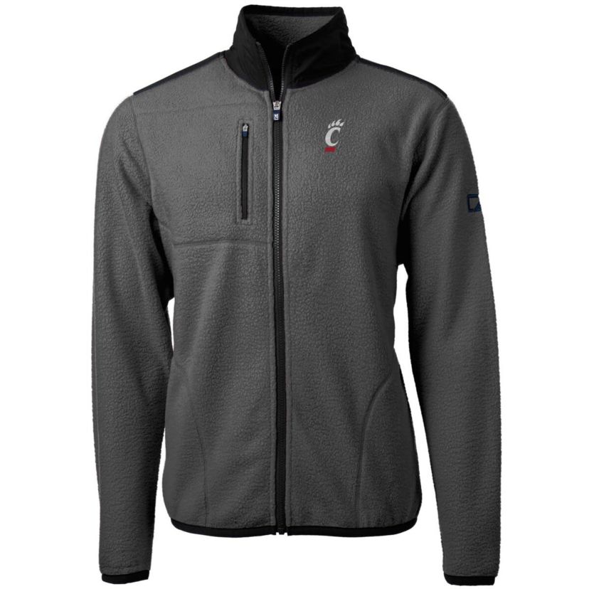 NCAA Gray/Black Cincinnati Bearcats Cascade Eco Sherpa Fleece Full-Zip Jacket