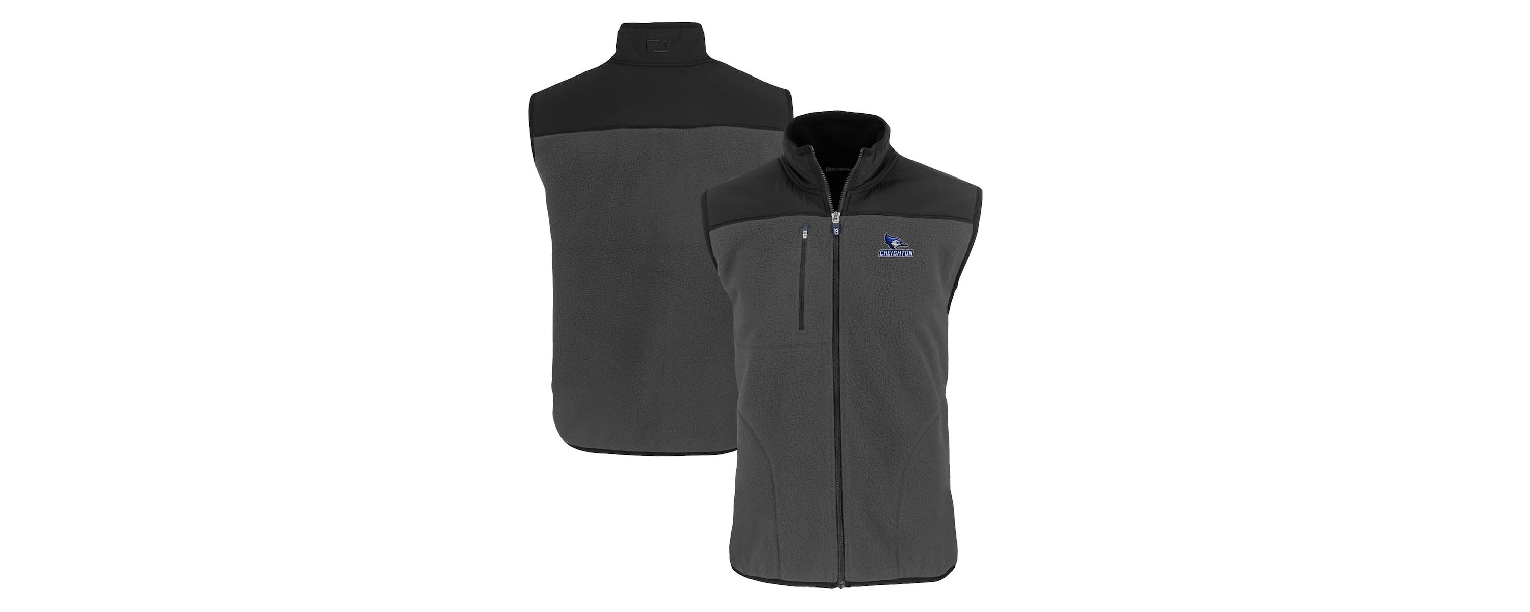 Creighton University Bluejays NCAA Creighton Bluejays Cascade Eco Sherpa Fleece Full-Zip Vest