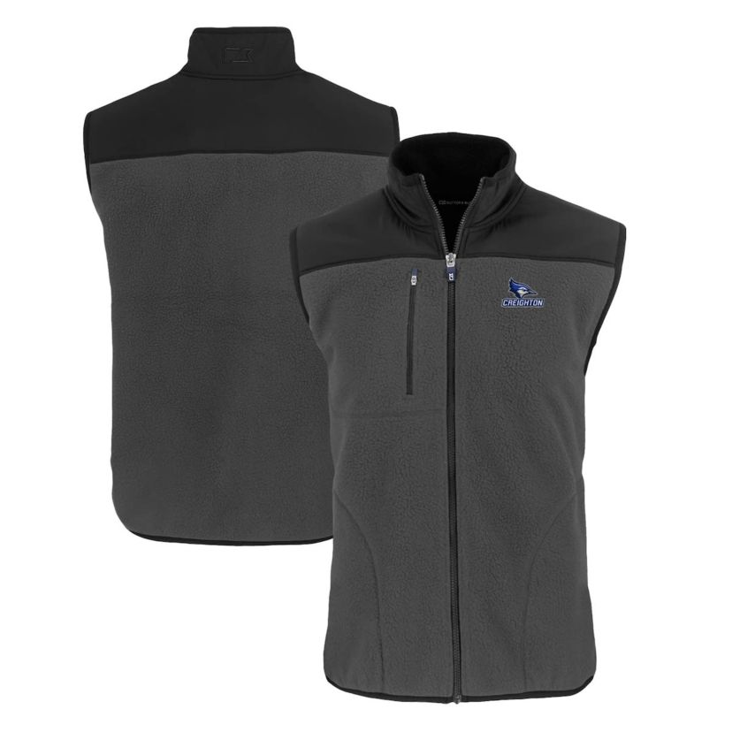 Creighton University Bluejays NCAA Creighton Bluejays Cascade Eco Sherpa Fleece Full-Zip Vest
