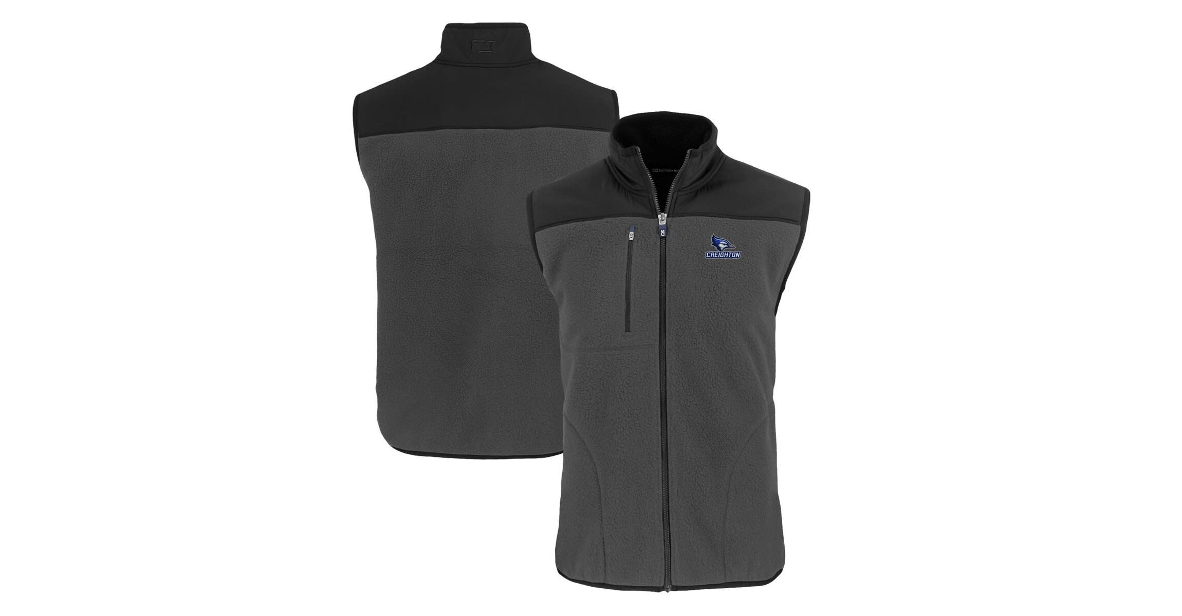 Creighton University Bluejays NCAA Creighton Bluejays Cascade Eco Sherpa Fleece Full-Zip Vest