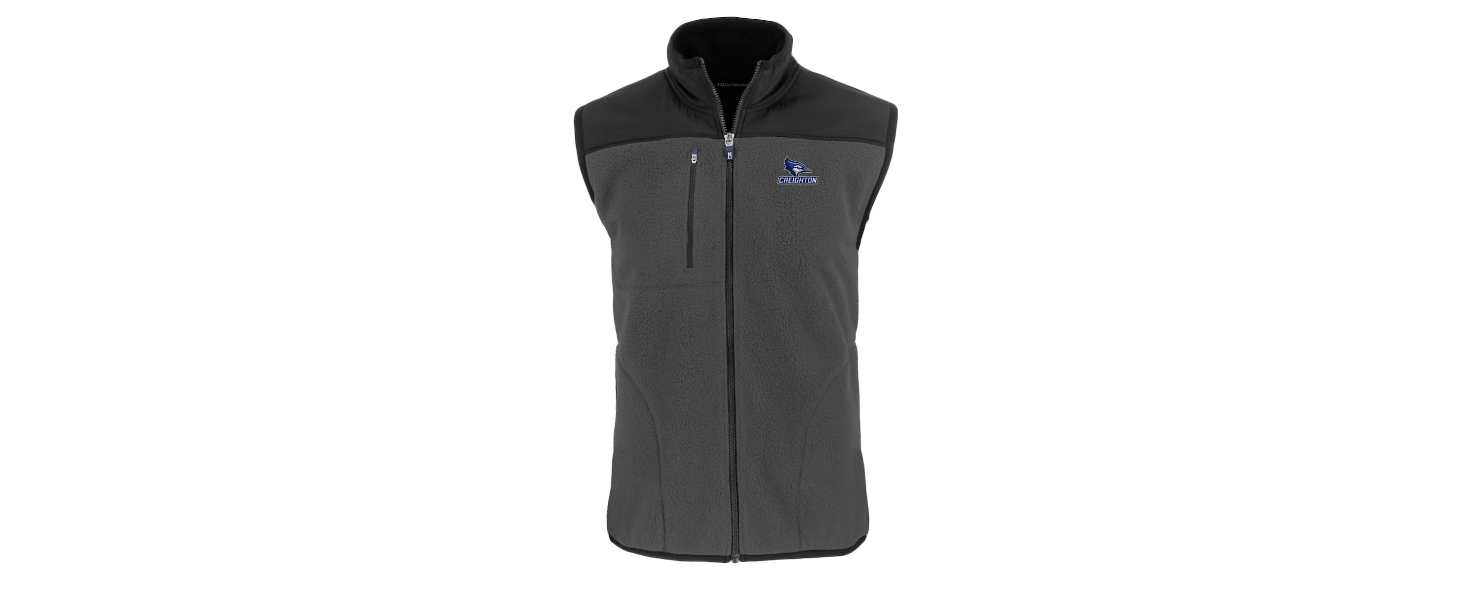 Creighton University Bluejays NCAA Creighton Bluejays Cascade Eco Sherpa Fleece Full-Zip Vest