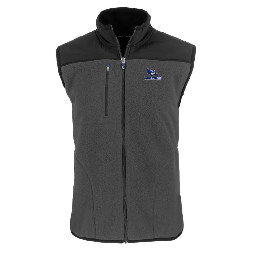 Creighton University Bluejays NCAA Creighton Bluejays Cascade Eco Sherpa Fleece Full-Zip Vest
