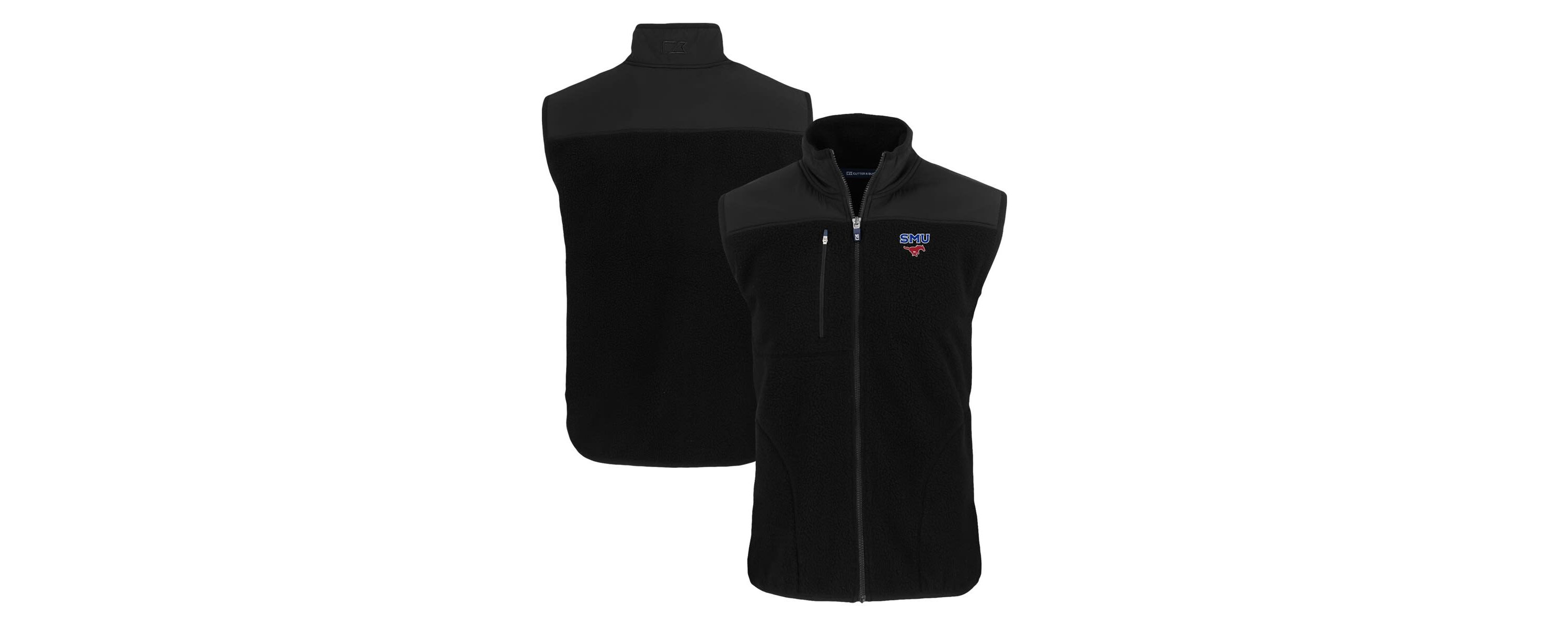 NCAA SMU Mustangs Cascade Eco Sherpa Fleece Full-Zip Vest