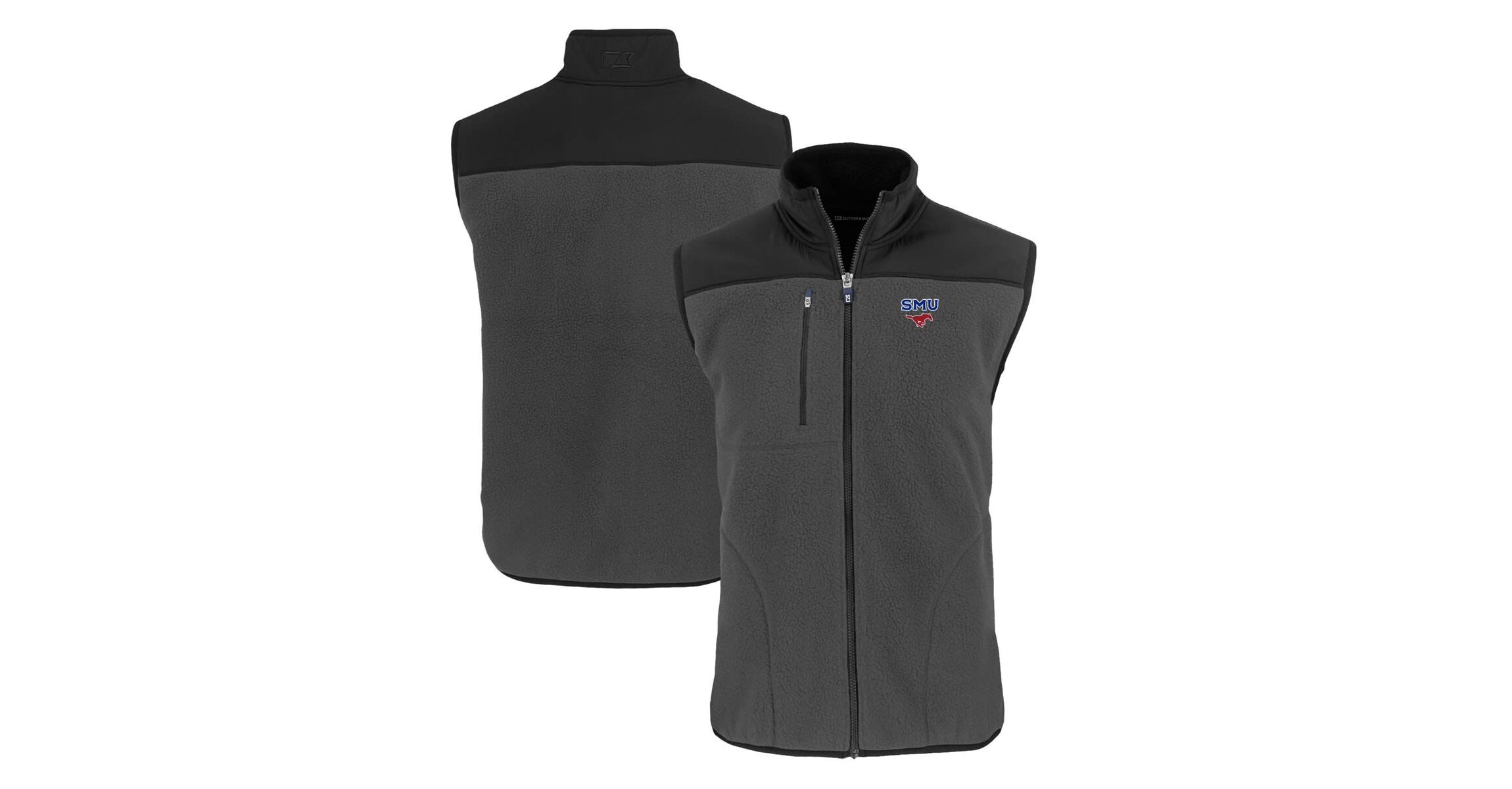 NCAA SMU Mustangs Cascade Eco Sherpa Fleece Full-Zip Vest