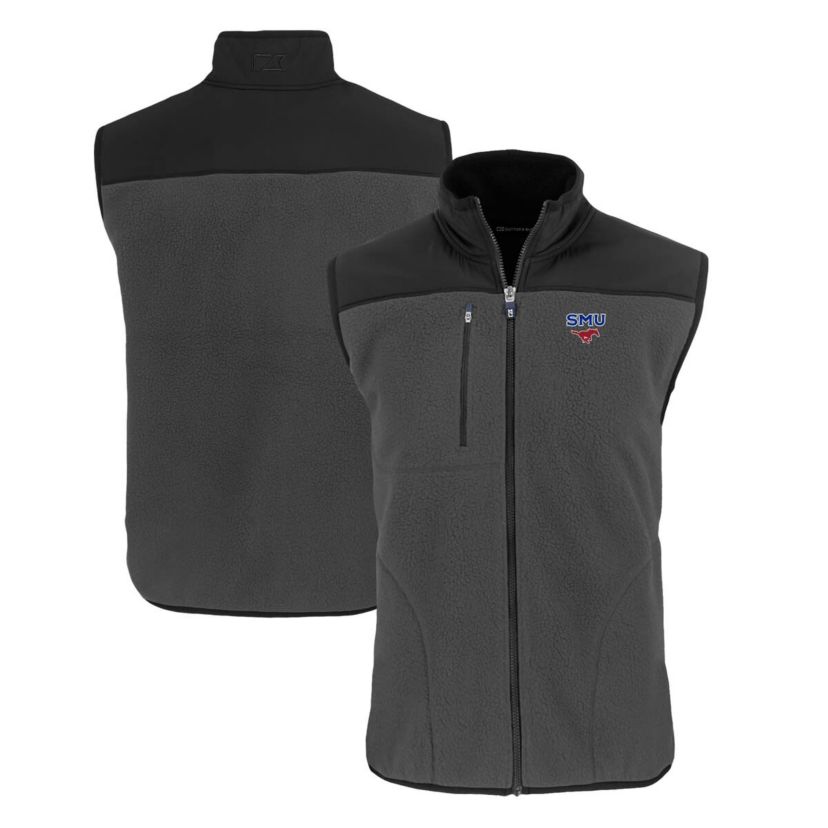 NCAA SMU Mustangs Cascade Eco Sherpa Fleece Full-Zip Vest
