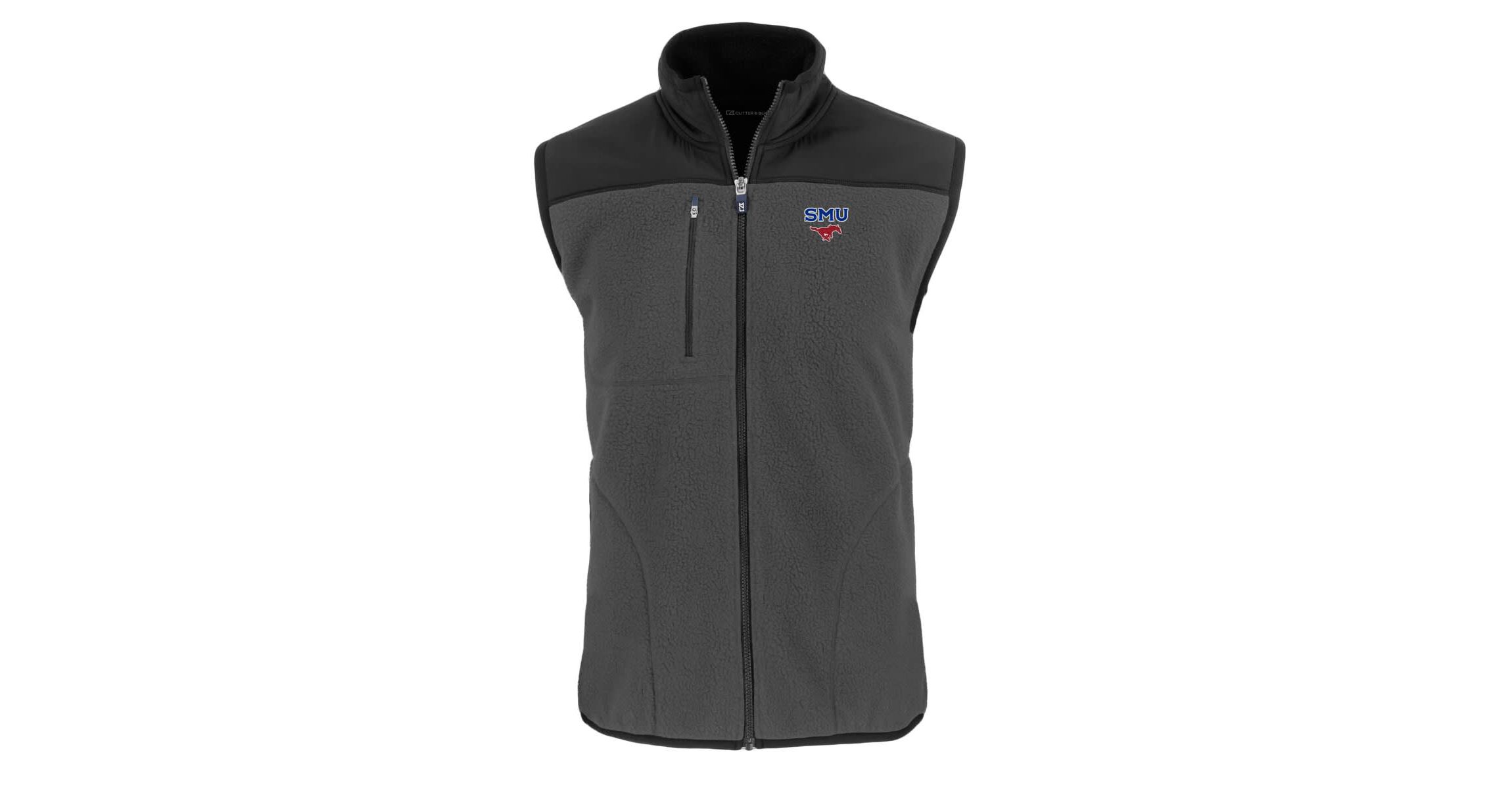 NCAA SMU Mustangs Cascade Eco Sherpa Fleece Full-Zip Vest