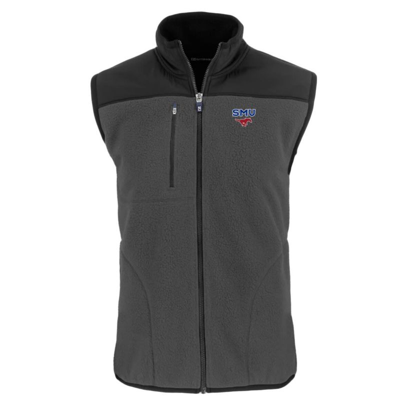 NCAA SMU Mustangs Cascade Eco Sherpa Fleece Full-Zip Vest