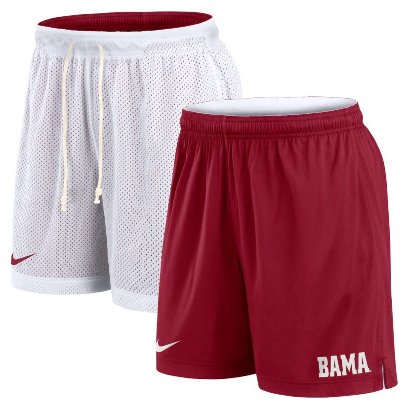 Alabama Crimson Tide NCAA Nike White/Crimson Alabama Tide Primetime Reversible Performance Shorts
