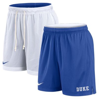 Men's Duke Blue Devils NCAA Nike White/Royal Duke Devils Primetime Reversible Performance Shorts, White, 3XL