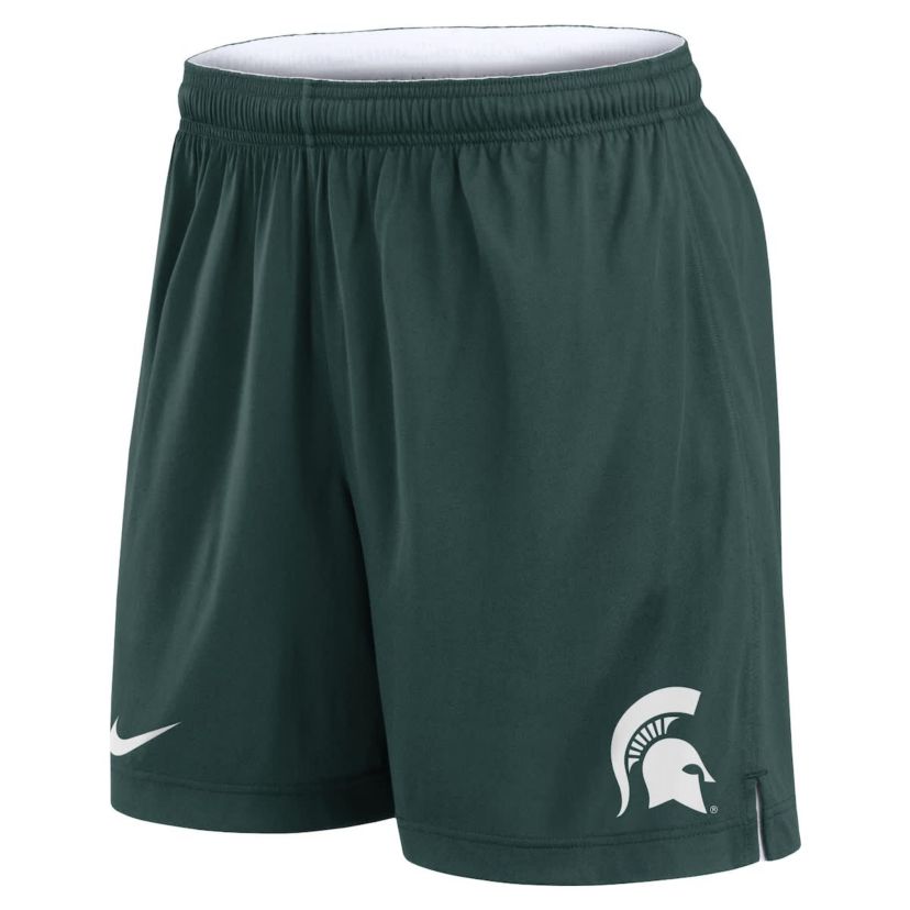 NCAA Nike White/Green Michigan State Spartans Primetime Reversible Performance Shorts